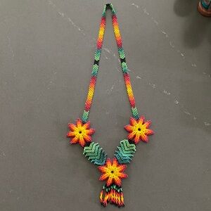 Colorful Beaded Necklace peyote ayahuasca